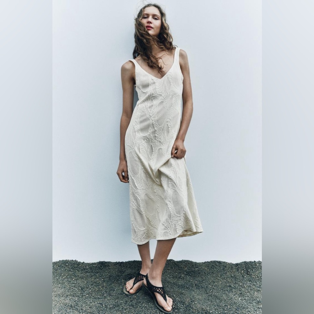 ZARA TEXTURED SLIP DRESS